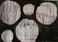 Zonder Titel, 2003, olie, gouache, hoogglanslak, grafiet op papier 21 x 30 cm