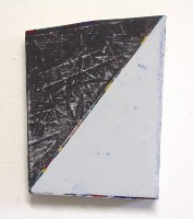 Zonder titel, Olie &amp;amp; acryl, mixed media op paneel, 2017, 14 x 19 cm