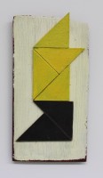 Plaque, olie/acryl/mixed media op paneel, 2016, 25 x 13 cm